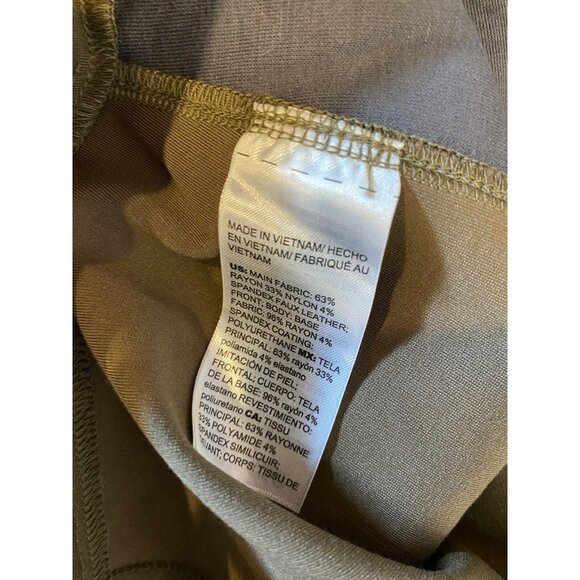 Chico's Leather Front Ponte Pant Pull On Champignon Brown Size 0 US 4 New - Picture 5 of 5